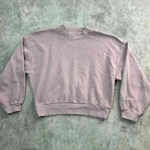 Mother Move It Sweatshirt Womens Size Large The Loosen Up Cropped Sweater Purple